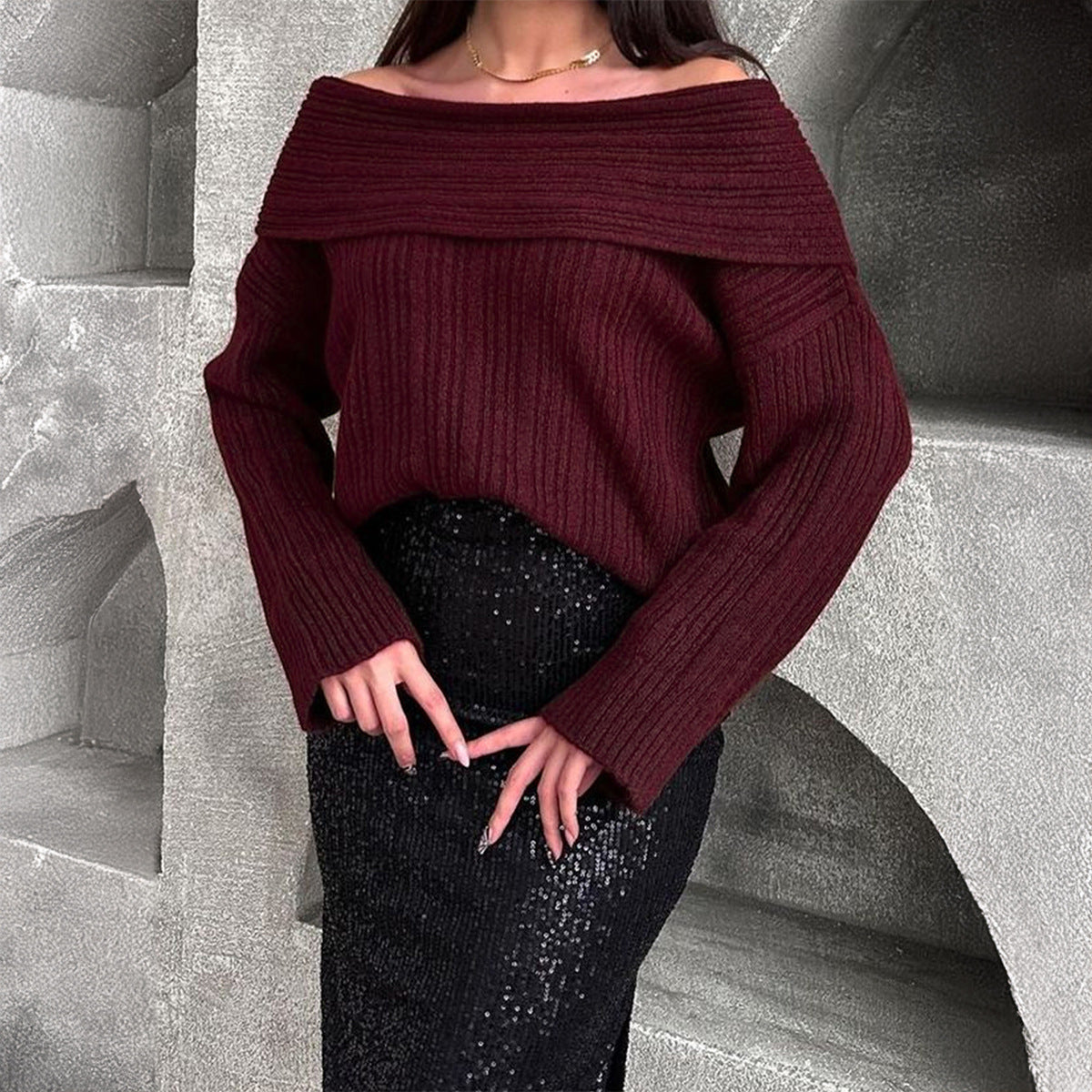 off-shoulder sweater - Finuella