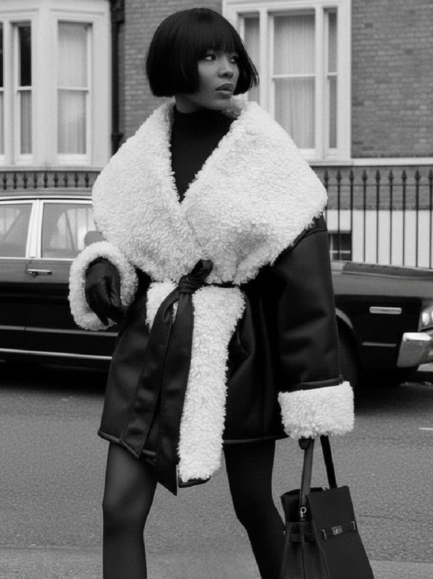 Casual Leather Thickened Trench Coat Loose Fashionable Jacket