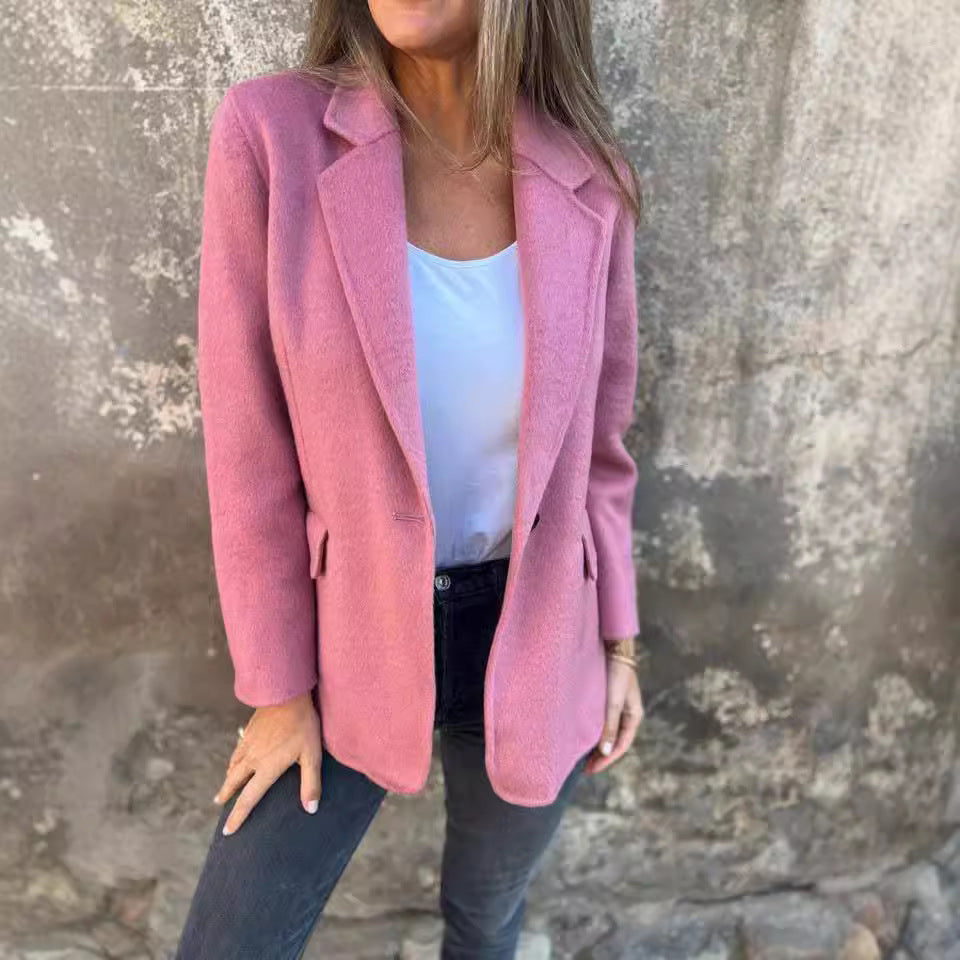 Chic Lapel Button Blazer