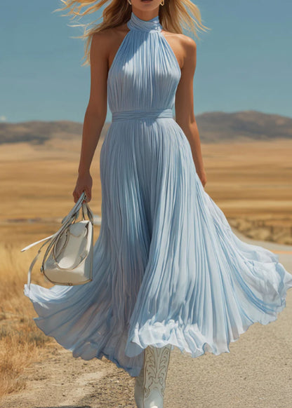 Pleated Halter Maxi