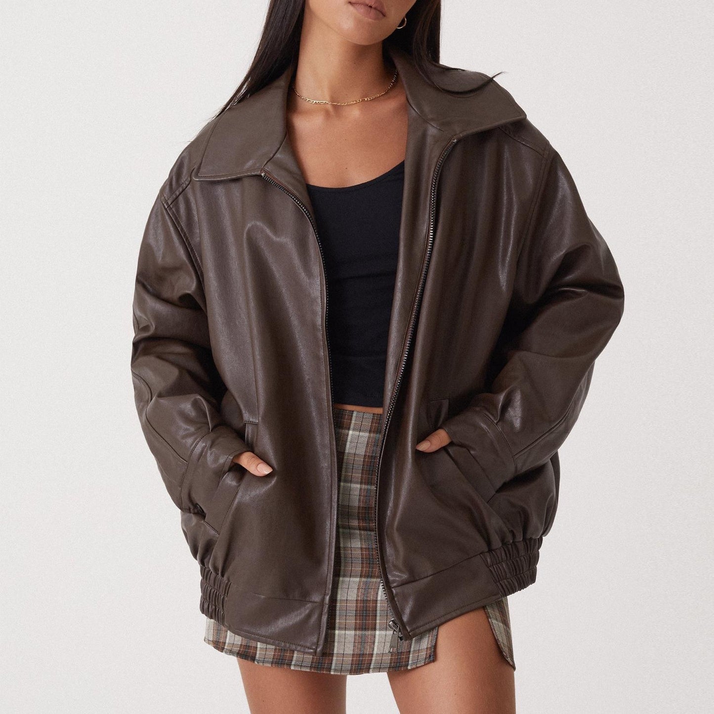 Sculpted Leather Jacket