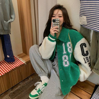 Lamb Wool All-match Loose Fluffy Jacket