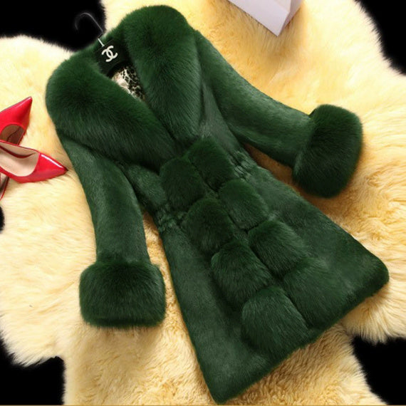 High-end Female Rabbit Fur Coat In The Long Section Of The Oversized Fox Fur Collar Coat New Fur