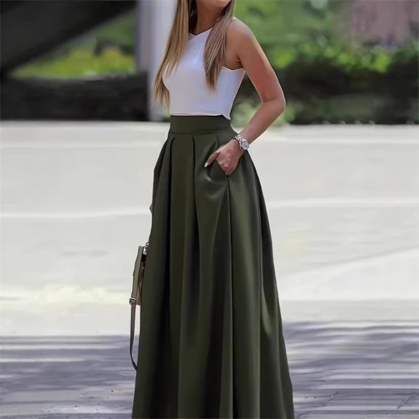 Pleated Maxi Skirt