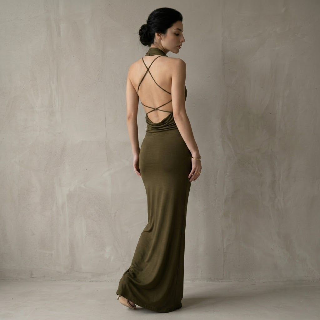 Draped Halter Maxi