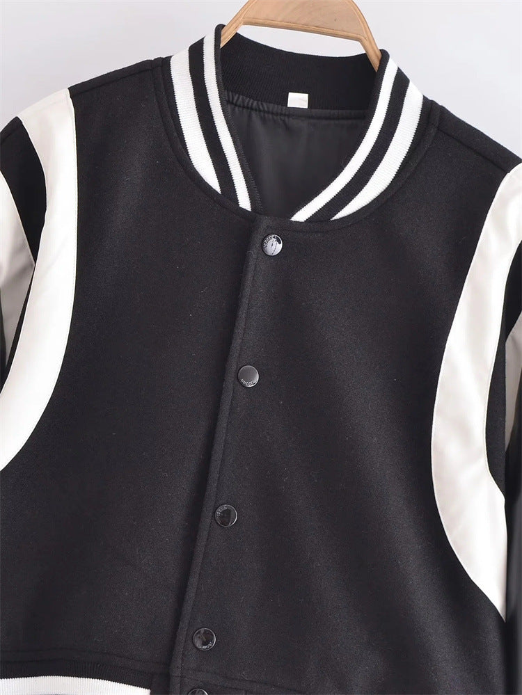 Retro PU Baseball Jacket