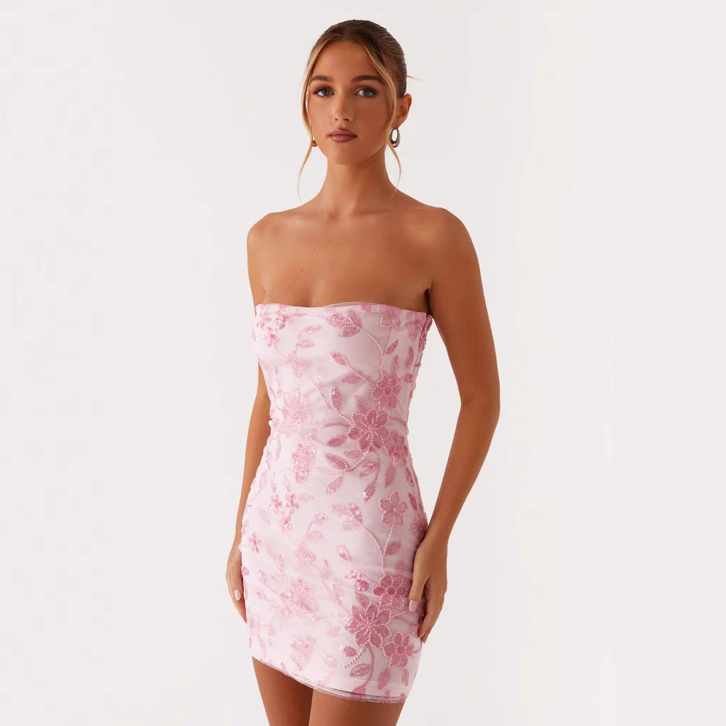 Floral Sequin Tube