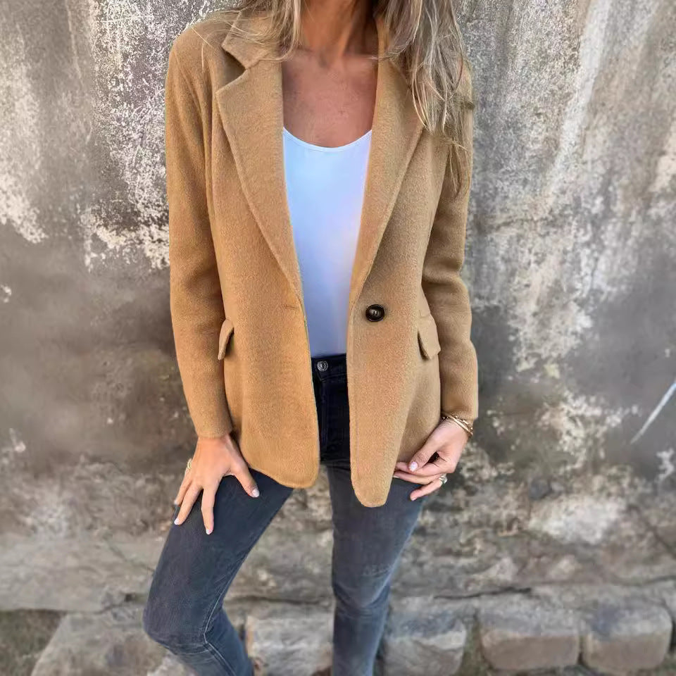 Chic Lapel Button Blazer