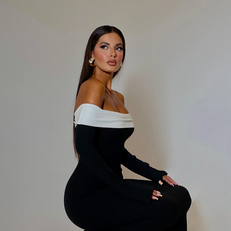 Contrast Bardot Gown