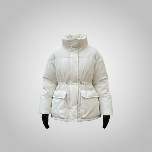 Slim-fit Cottonpadded Drawstring Waisttight Jacket Women's Quilted Cotton Coat