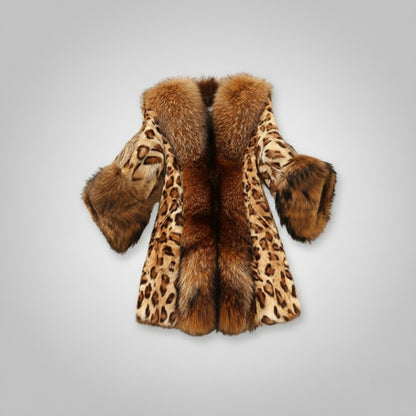 Vintage Leopard Jacket with Super Fluffy Sleeves