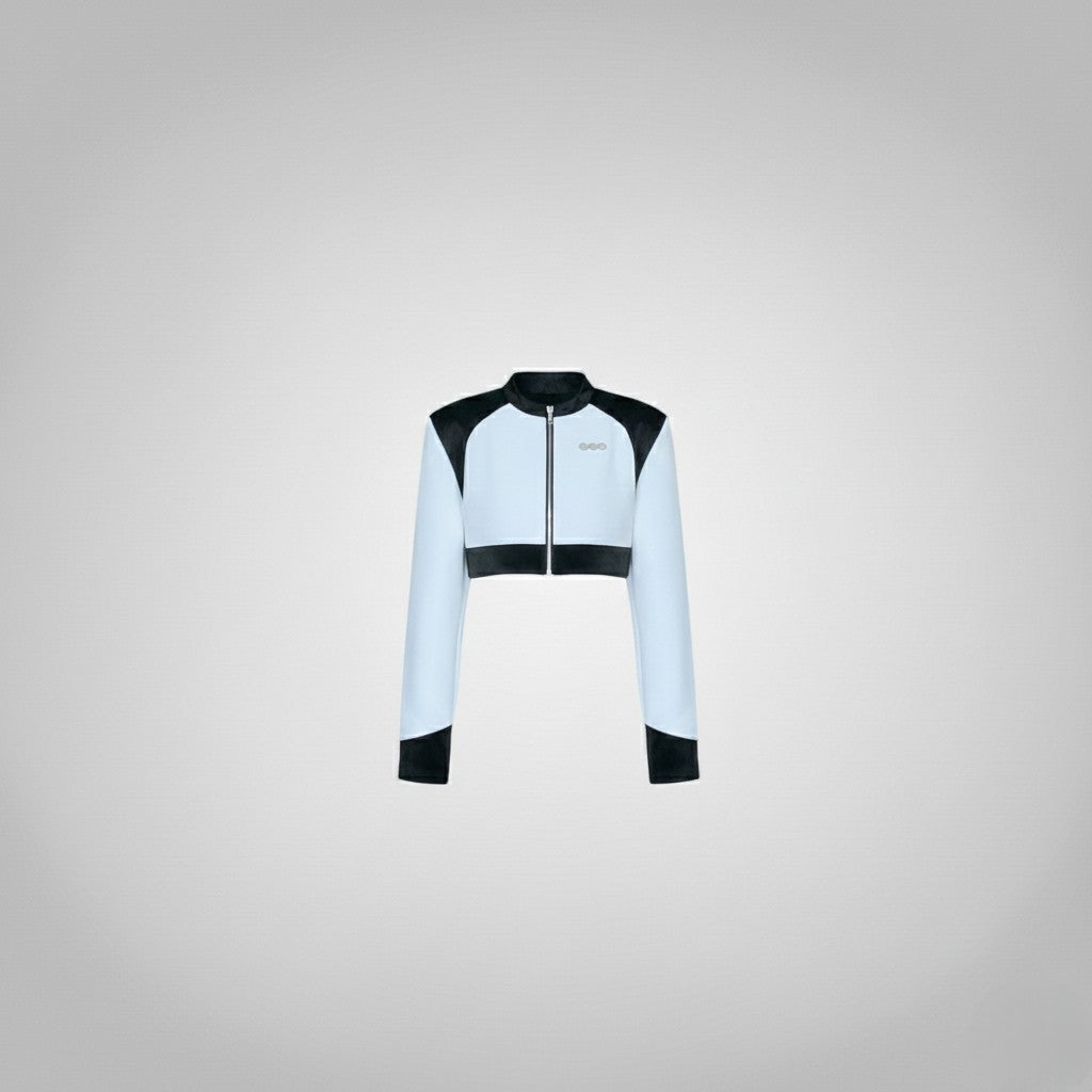 Black And White Panelled Quilted Oversized Leather Jacket