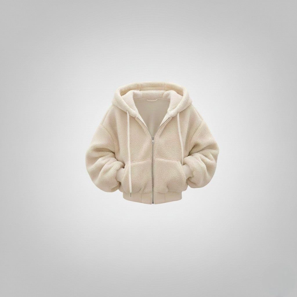 Academy Retro Solid Lamb Wool Casual Jacket Top