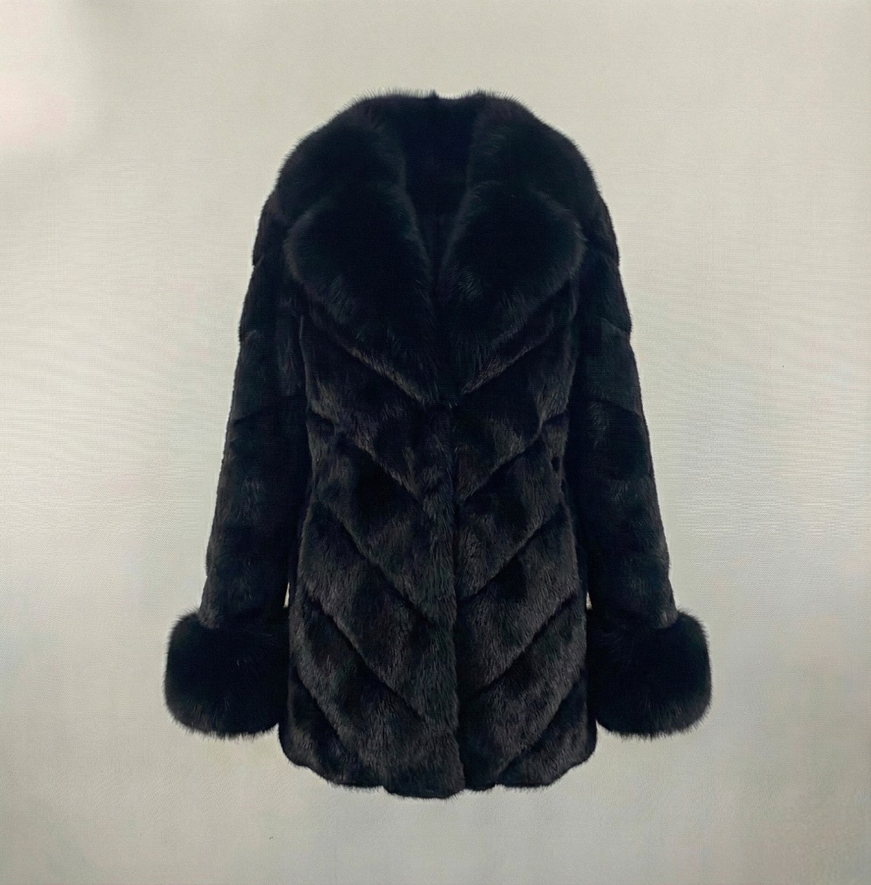 High-end Female Rabbit Fur Coat In The Long Section Of The Oversized Fox Fur Collar Coat New Fur