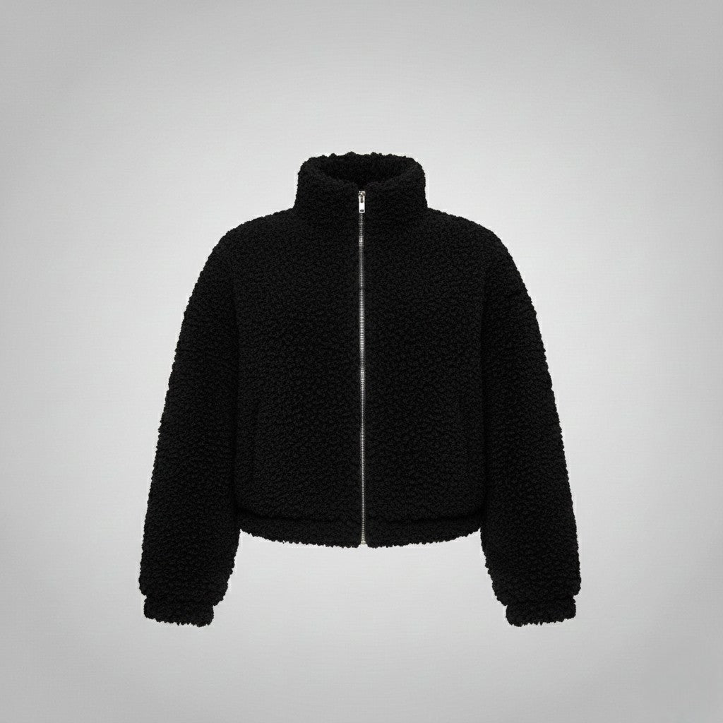 Fashion Cashmere Cardigan Short Jacket Lamb Wool Coat Women