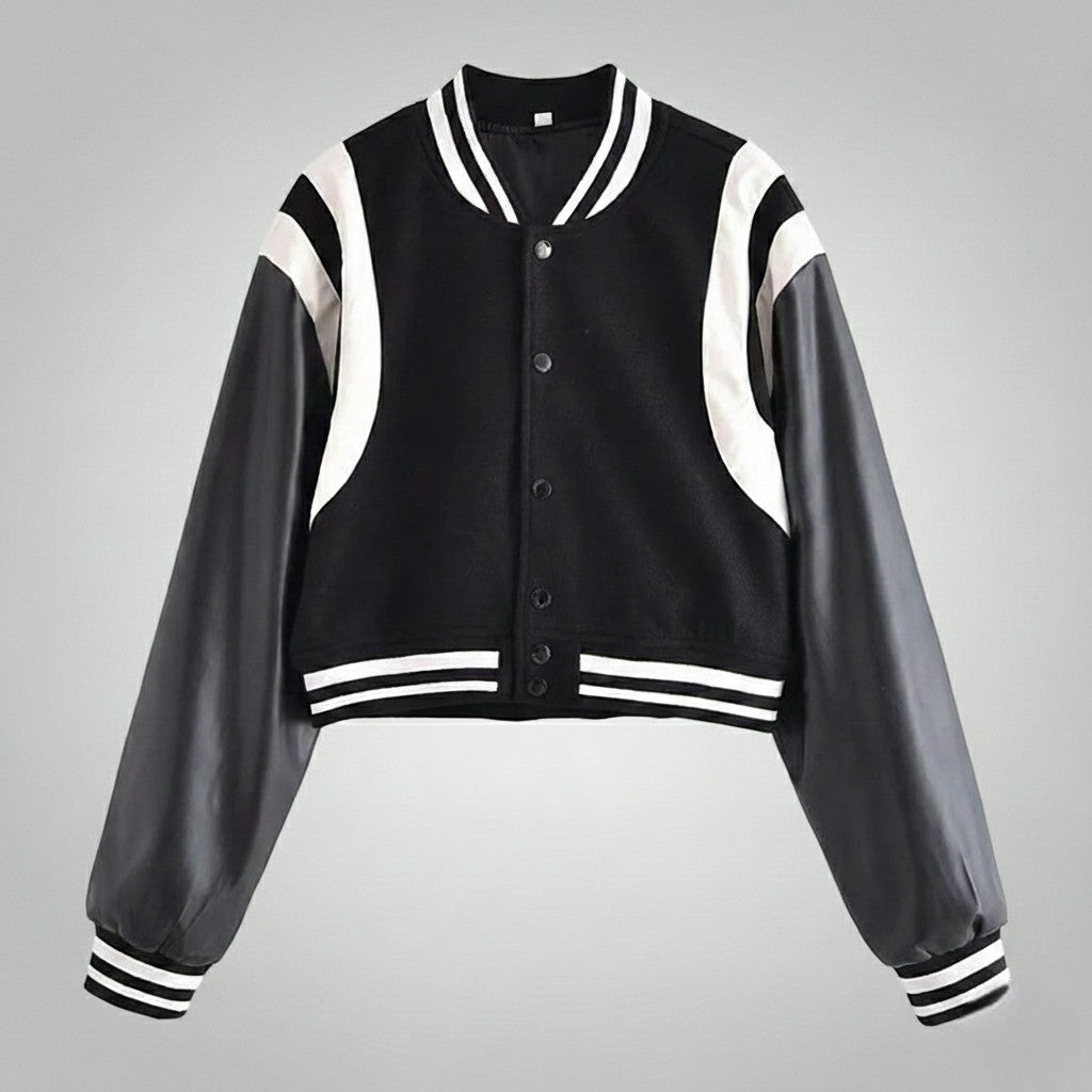Retro PU Baseball Jacket