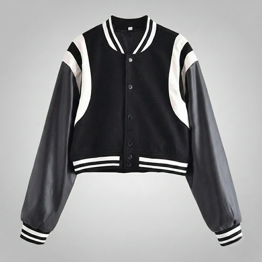 Retro PU Baseball Jacket