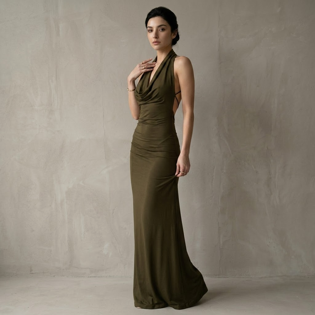 Draped Halter Maxi