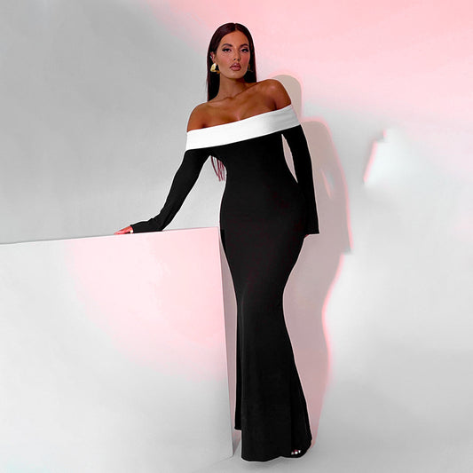 Contrast Bardot Gown