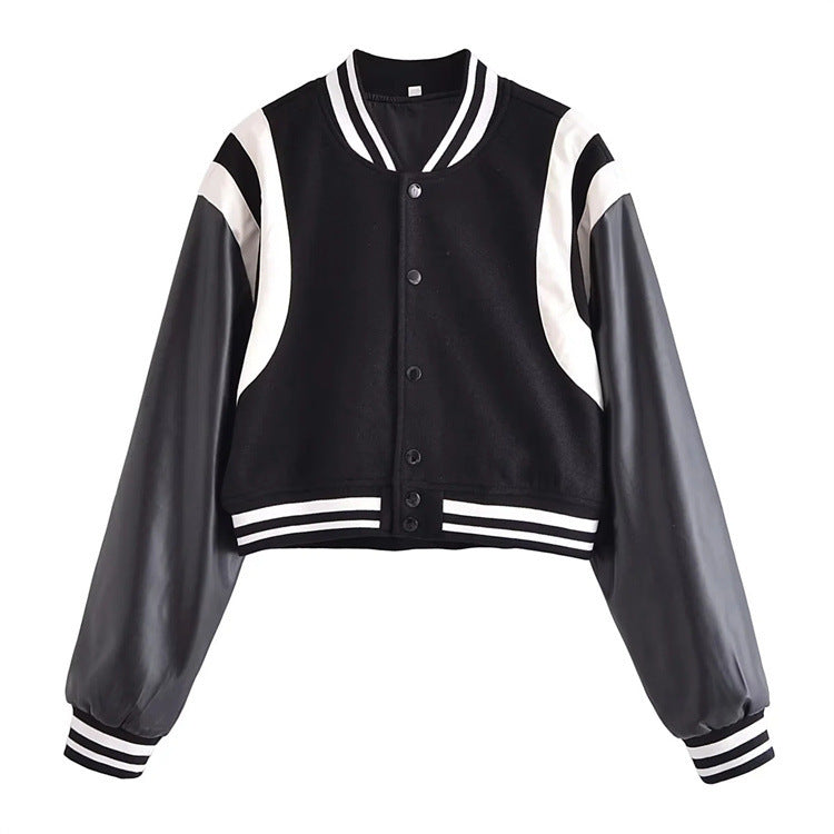 Retro PU Baseball Jacket