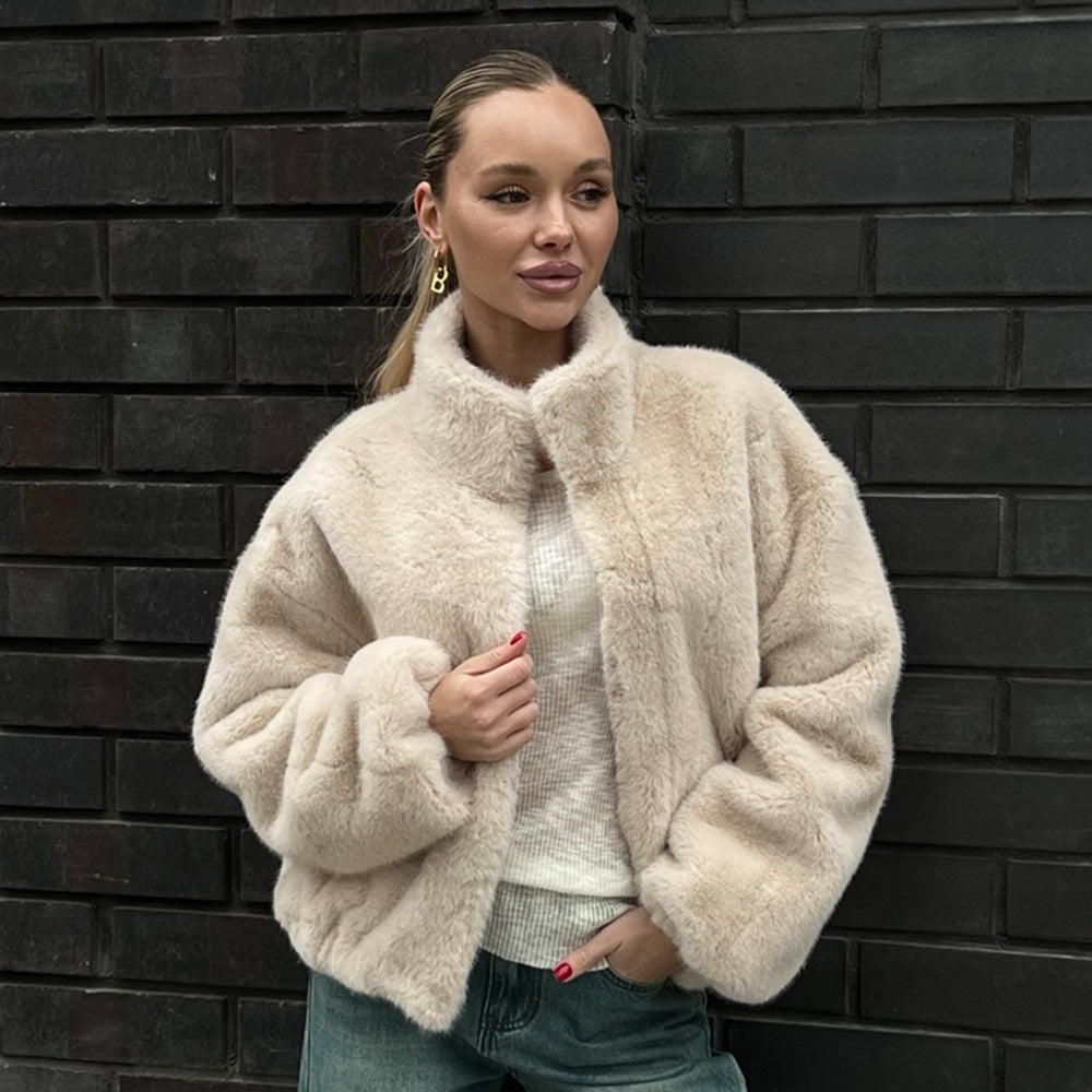 Warm Faux Fur Zip Jacket