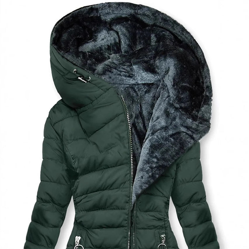 Slim-fit Cotton-padded Jacket Coat Hooded