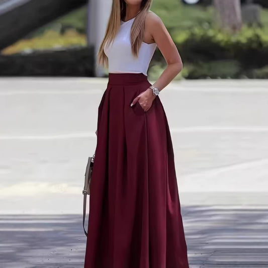 Pleated Maxi Skirt