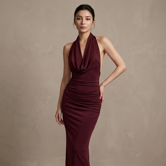 Draped Halter Maxi