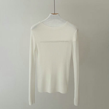 Glitter High Elastic Wool Off-neck Long Sleeve Sweater