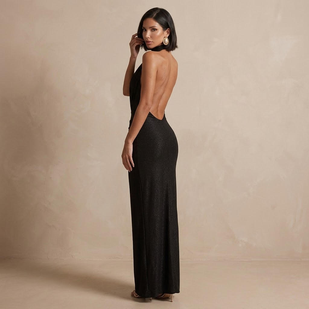 Halter Plunge Gown
