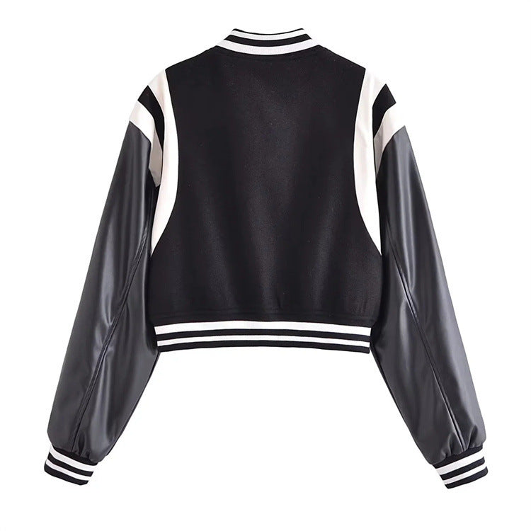 Retro PU Baseball Jacket