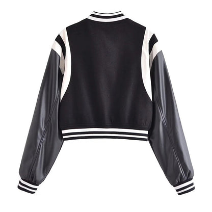 Retro PU Baseball Jacket