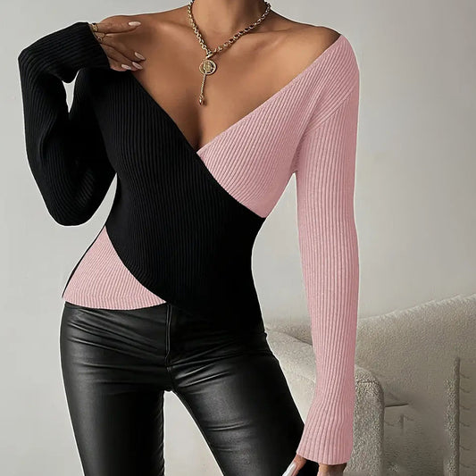 Cross Front Knit Sweater - Finuella