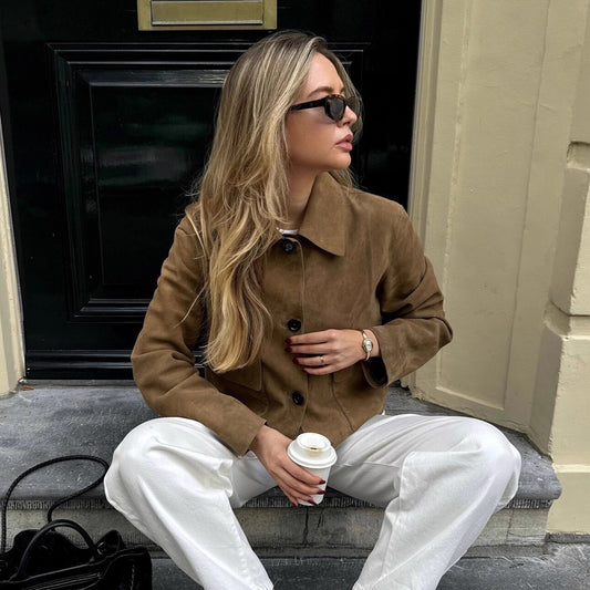Suede Lapel Jacket - Finuella
