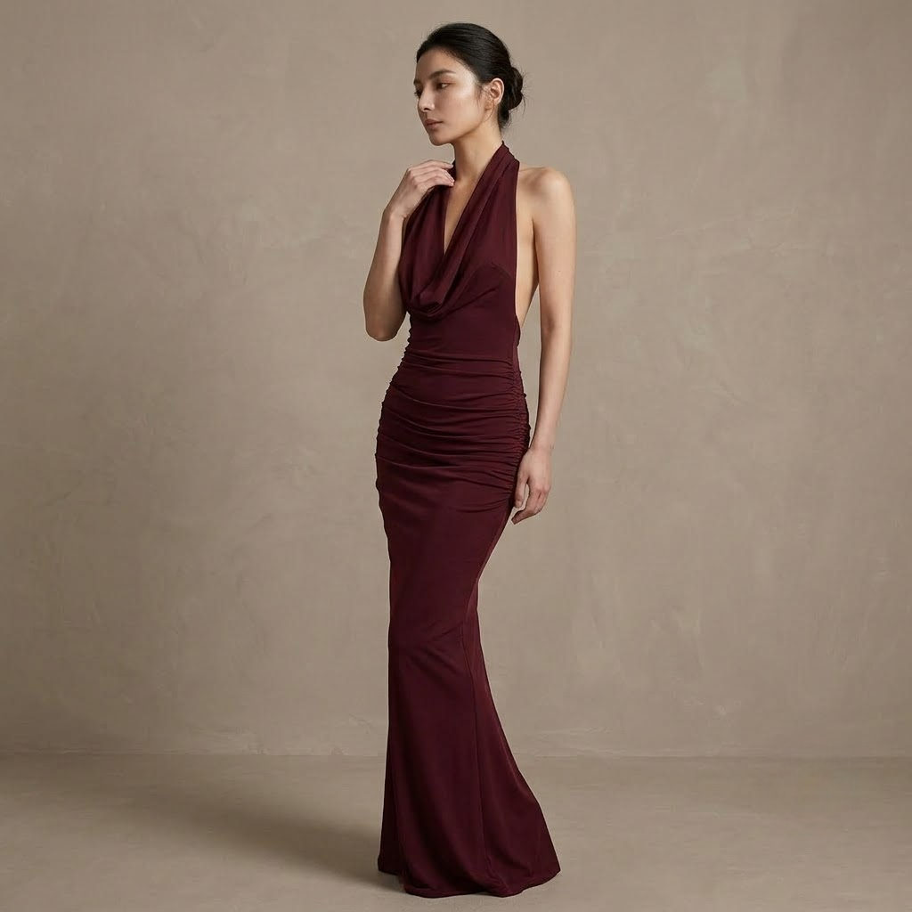 Draped Halter Maxi