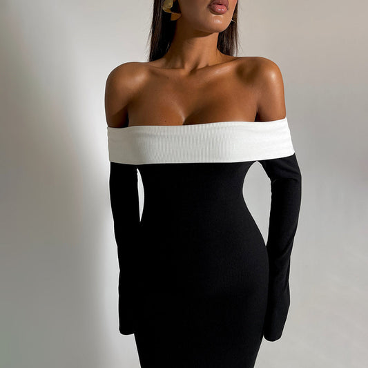 Contrast Bardot Gown