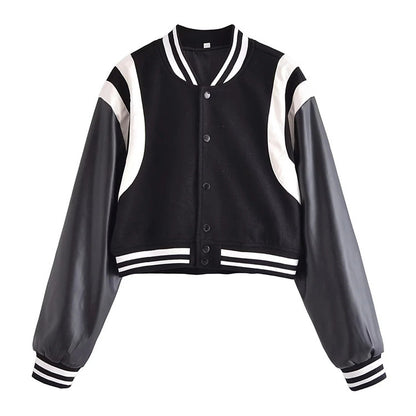 Retro PU Baseball Jacket