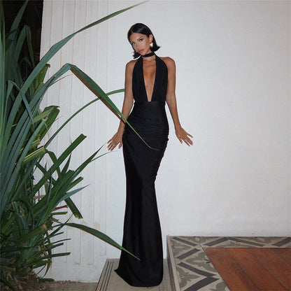 Halter Plunge Gown