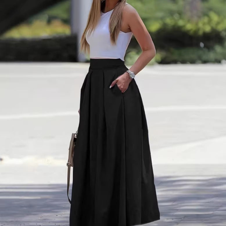 Pleated Maxi Skirt