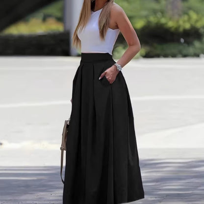 Pleated Maxi Skirt