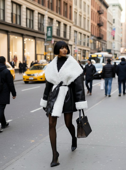 Casual Leather Thickened Trench Coat Loose Fashionable Jacket